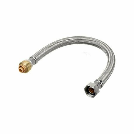 AMERICAN IMAGINATIONS 18 in. Chrome Cylindrical Stainless Steel Water Heater Supply Hose AI-37906